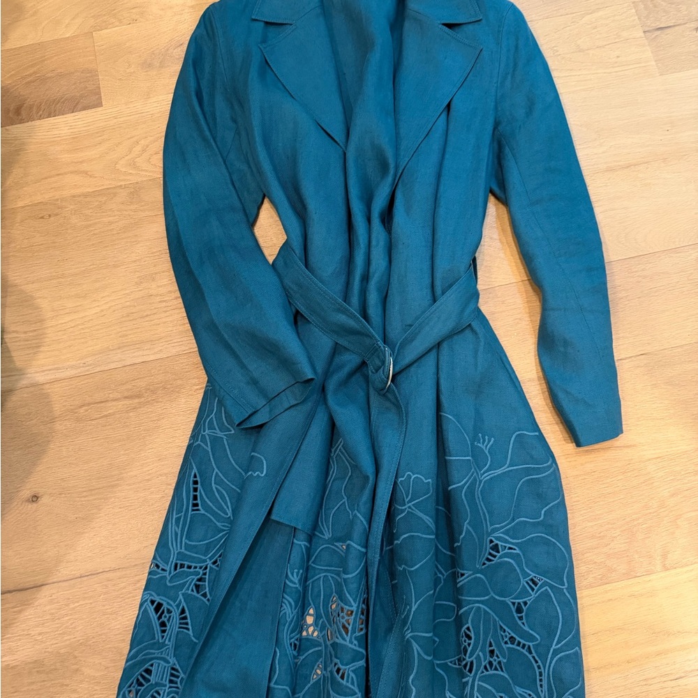Lafayette 148 New York Teal Long Sleeve Dress